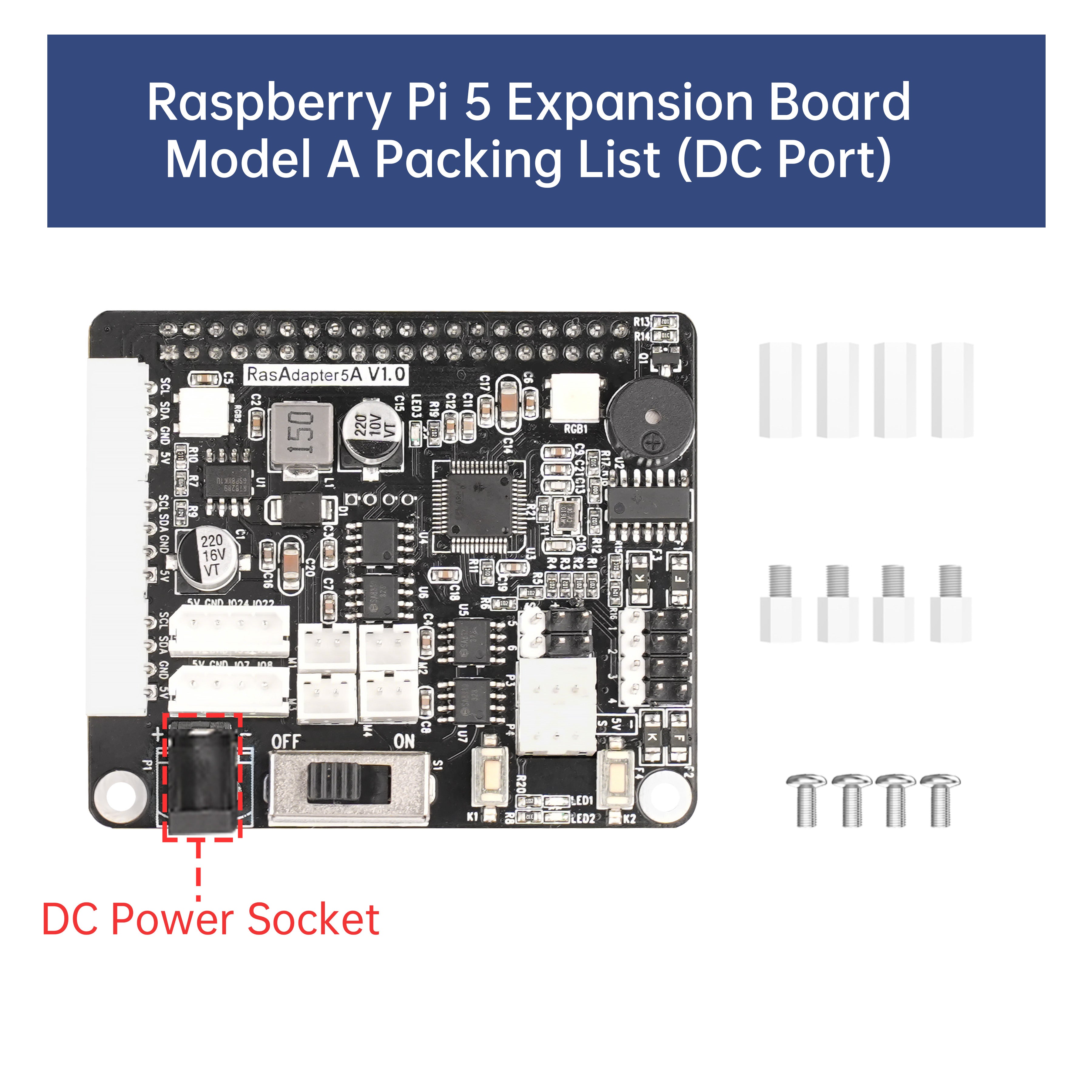 Raspberry Pi 5 Expansion Board, Servo Motor Driver, ROS Robot Manipulator Arm Smart Car Controller Raspberry Pi 5 Expansion Board, Servo Motor Driver, ROS Robot Manipulator Arm Smart Car Controller